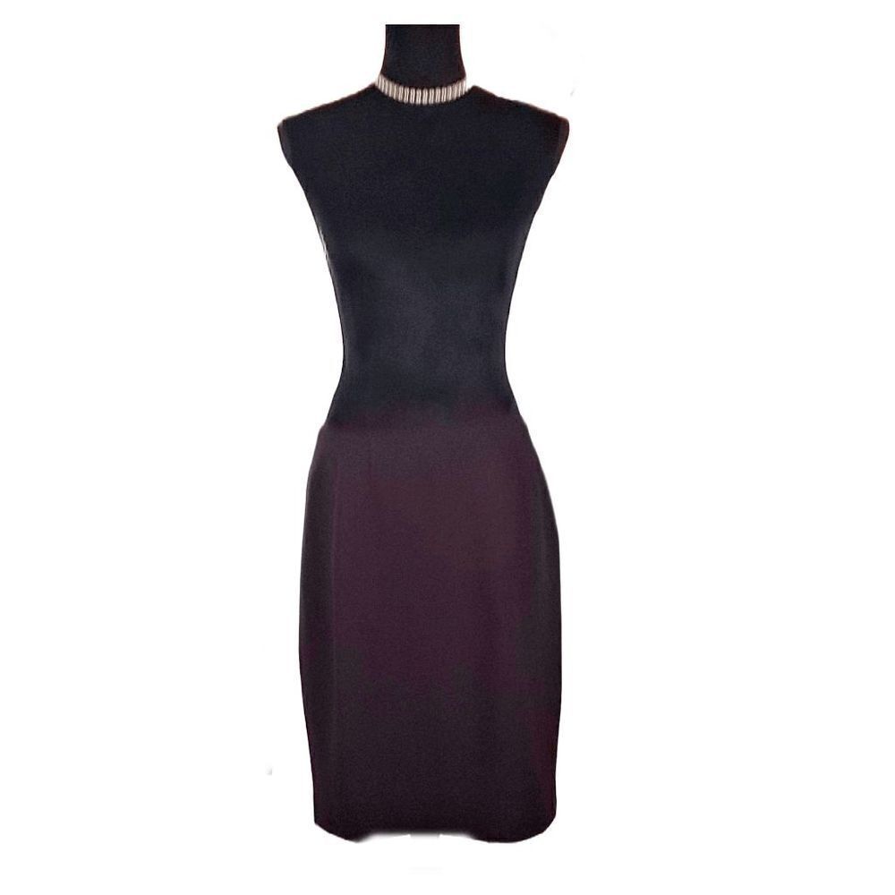 Tahari Levine Purple 100% Wool Lined Zip Closure Skirt Size 12P